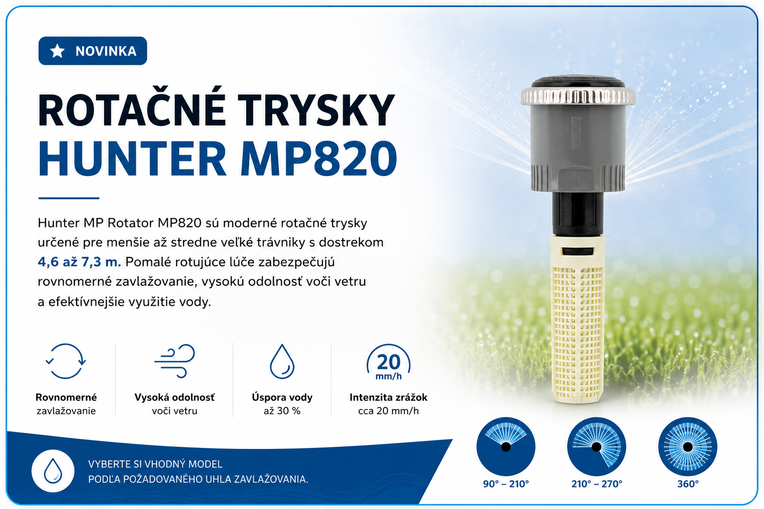 Rotačné trysky Hunter MP820